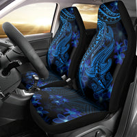 Blue Polynesia Shark Tattoo Car Seat Cover With Polynesian Plumeria LT14 - Polynesian Pride