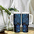 Blue Polynesia Shark Tattoo Tumbler With Handle With Polynesian Plumeria