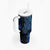 Blue Polynesia Shark Tattoo Tumbler With Handle With Polynesian Plumeria