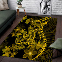 Gold Polynesia Shark Tattoo Area Rug With Polynesian Plumeria LT14 Gold - Polynesian Pride