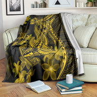 Gold Polynesia Shark Tattoo Blanket With Polynesian Plumeria LT14 - Polynesian Pride