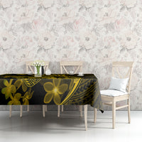 Gold Polynesia Shark Tattoo Tablecloth With Polynesian Plumeria LT14 - Polynesian Pride