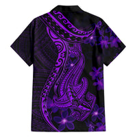 Purple Polynesia Shark Tattoo Family Matching Long Sleeve Bodycon Dress and Hawaiian Shirt With Polynesian Plumeria LT14 - Polynesian Pride
