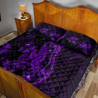 Purple Polynesia Shark Tattoo Quilt Bed Set With Polynesian Plumeria LT14 - Polynesian Pride