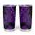 Purple Polynesia Shark Tattoo Tumbler Cup With Polynesian Plumeria