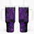 Purple Polynesia Shark Tattoo Tumbler With Handle With Polynesian Plumeria