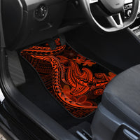 Red Polynesia Car Mats Shark Tattoo With Polynesian Plumeria LT14 - Polynesian Pride