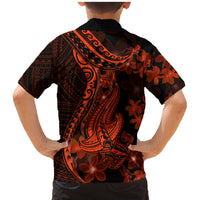 Red Polynesia Family Matching Mermaid Dress and Hawaiian Shirt Shark Tattoo With Polynesian Plumeria LT14 - Polynesian Pride