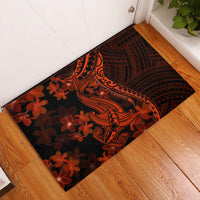 Red Polynesia Rubber Doormat Shark Tattoo With Polynesian Plumeria LT14 Red - Polynesian Pride