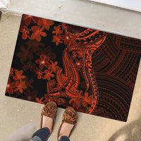 Red Polynesia Rubber Doormat Shark Tattoo With Polynesian Plumeria LT14 - Polynesian Pride