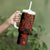 Red Polynesia Tumbler With Handle Shark Tattoo With Polynesian Plumeria