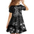 Black Polynesia Kid Short Sleeve Dress Shark Tattoo With Polynesian Plumeria LT14 - Polynesian Pride