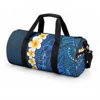 Blue Tropical Plumeria With Galaxy Polynesian Art Duffle Bag