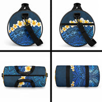 Blue Tropical Plumeria With Galaxy Polynesian Art Duffle Bag