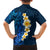 Blue Polynesia Kid Hawaiian Shirt Plumeria Tropical Leaves With Galaxy Polynesian Art LT14 - Polynesian Pride