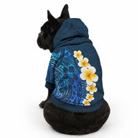 Blue Tropical Plumeria With Galaxy Polynesian Art Pet Hoodie