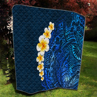 Blue Polynesia Quilt Plumeria Tropical Leaves With Galaxy Polynesian Art LT14 - Polynesian Pride
