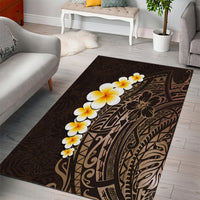 Brown Polynesia Area Rug Plumeria Tropical Leaves With Galaxy Polynesian Art LT14 - Polynesian Pride