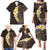 Brown Polynesia Family Matching Puletasi Dress and Hawaiian Shirt Plumeria Tropical Leaves With Galaxy Polynesian Art LT14 - Polynesian Pride