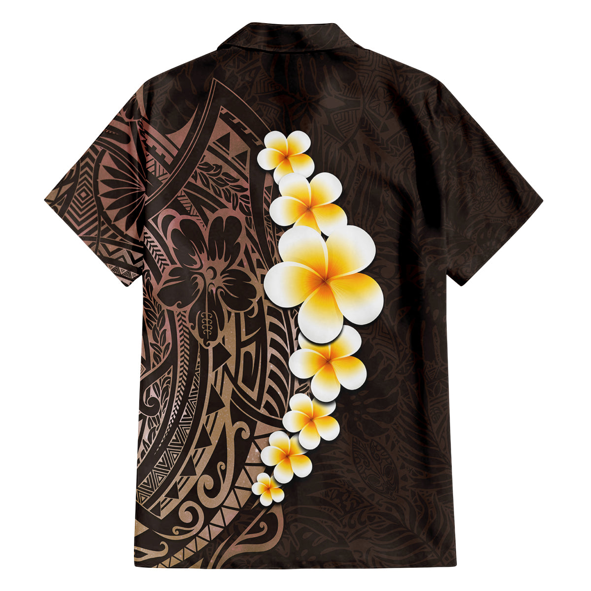 Brown Polynesia Family Matching Tank Maxi Dress and Hawaiian Shirt Plumeria Tropical Leaves With Galaxy Polynesian Art LT14 - Polynesian Pride