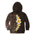 Brown Polynesia Kid Hoodie Plumeria Tropical Leaves With Galaxy Polynesian Art LT14 - Polynesian Pride