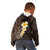 Brown Polynesia Kid Hoodie Plumeria Tropical Leaves With Galaxy Polynesian Art LT14 - Polynesian Pride