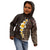 Brown Polynesia Kid Hoodie Plumeria Tropical Leaves With Galaxy Polynesian Art LT14 - Polynesian Pride