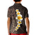 Brown Polynesia Kid Polo Shirt Plumeria Tropical Leaves With Galaxy Polynesian Art LT14 - Polynesian Pride