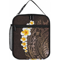 Brown Tropical Plumeria With Galaxy Polynesian Art Lunch Bag