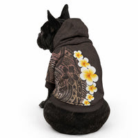 Brown Tropical Plumeria With Galaxy Polynesian Art Pet Hoodie