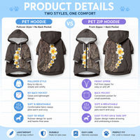 Brown Tropical Plumeria With Galaxy Polynesian Art Pet Hoodie