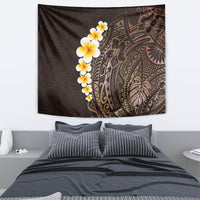 Brown Polynesia Tapestry Plumeria Tropical Leaves With Galaxy Polynesian Art LT14 - Polynesian Pride