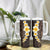 Brown Polynesia Tumbler With Handle Plumeria Tropical Leaves With Galaxy Polynesian Art