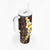 Brown Polynesia Tumbler With Handle Plumeria Tropical Leaves With Galaxy Polynesian Art