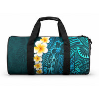 Turquoise Tropical Plumeria With Galaxy Polynesian Art Duffle Bag