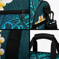 Turquoise Tropical Plumeria With Galaxy Polynesian Art Duffle Bag