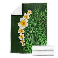 Green Polynesia Blanket Plumeria Tropical Leaves With Galaxy Polynesian Art LT14 - Polynesian Pride