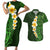 Green Polynesia Couples Matching Short Sleeve Bodycon Dress and Hawaiian Shirt Plumeria Tropical Leaves With Galaxy Polynesian Art LT14 Green - Polynesian Pride