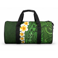 Green Tropical Plumeria With Galaxy Polynesian Art Duffle Bag