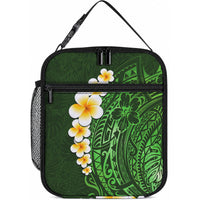 Green Tropical Plumeria With Galaxy Polynesian Art Lunch Bag