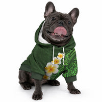 Green Tropical Plumeria With Galaxy Polynesian Art Pet Hoodie