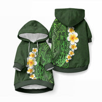 Green Tropical Plumeria With Galaxy Polynesian Art Pet Hoodie