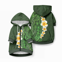 Green Tropical Plumeria With Galaxy Polynesian Art Pet Hoodie
