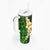 Green Polynesia Tumbler With Handle Plumeria Tropical Leaves With Galaxy Polynesian Art