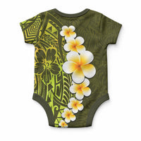 Lime Green Tropical Plumeria With Galaxy Polynesian Art Baby Onesie