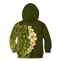 Lime Green Tropical Plumeria With Galaxy Polynesian Art Kid Hoodie LT14 - Polynesian Pride