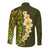 Lime Green Tropical Plumeria With Galaxy Polynesian Art Long Sleeve Button Shirt LT14 - Polynesian Pride