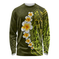 Lime Green Tropical Plumeria With Galaxy Polynesian Art Long Sleeve Shirt LT14 Unisex Lime Green - Polynesian Pride