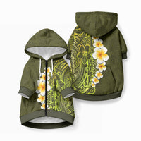 Lime Green Tropical Plumeria With Galaxy Polynesian Art Pet Hoodie