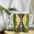 Lime Green Tropical Plumeria With Galaxy Polynesian Art Tumbler With Handle